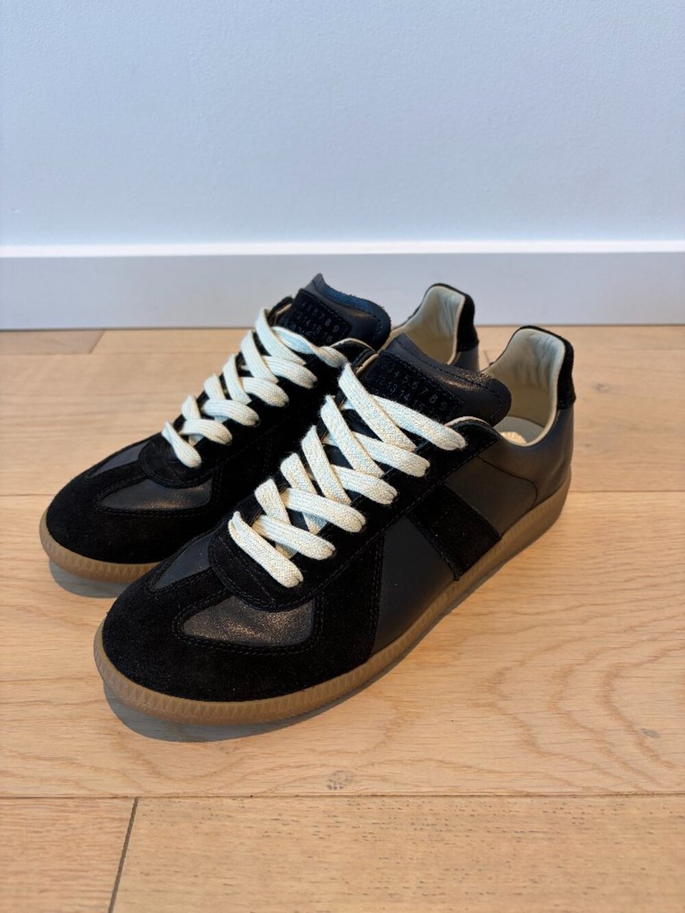 Maison Margiela GAT Leather Suede Sneakers Black 38.5